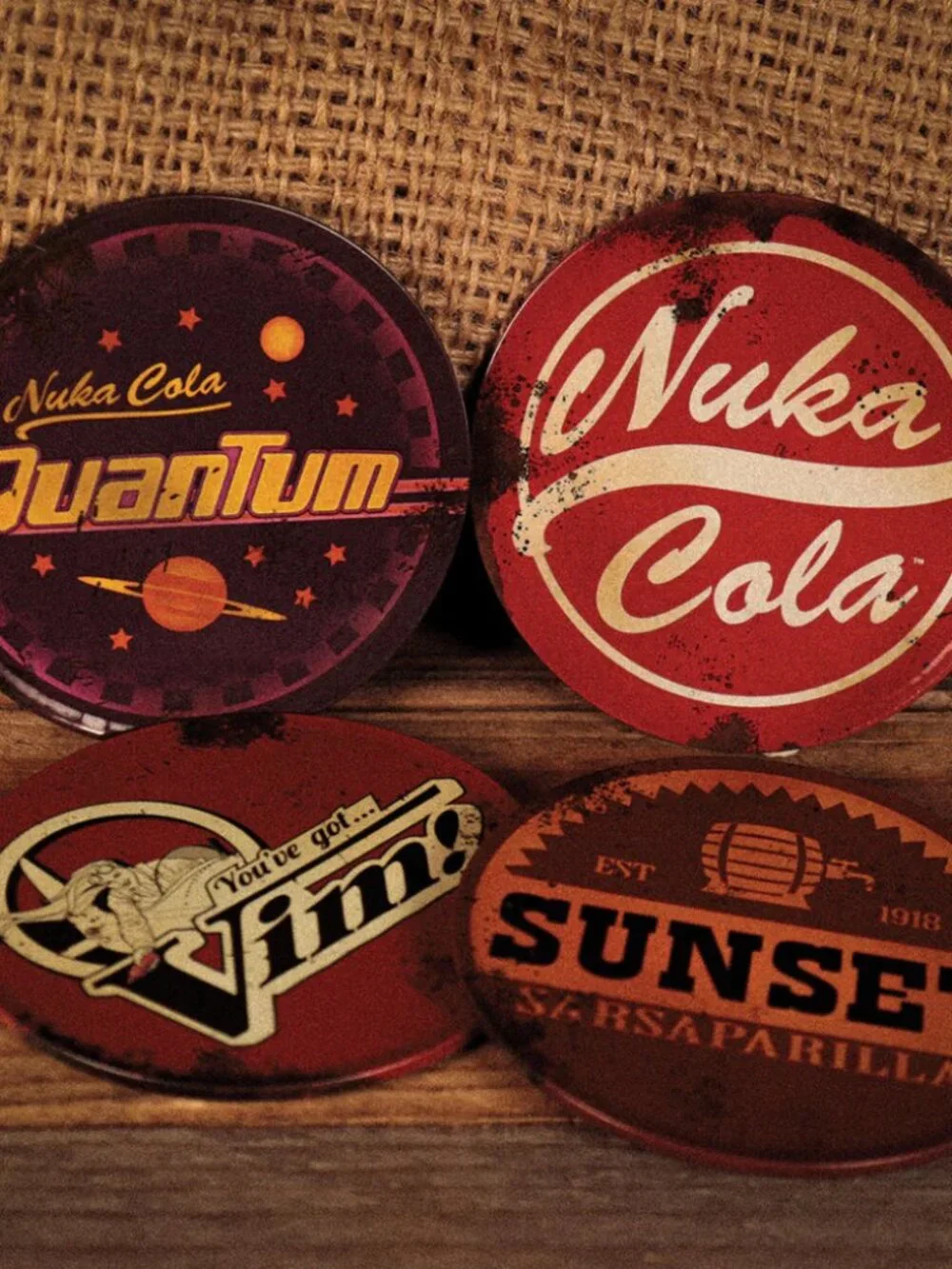 Fallout Coasters Set of 4 Official Bethesda Collectible Drinkware Holders